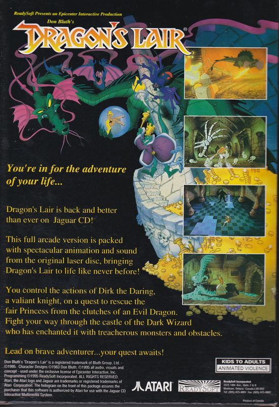 Dragon's Lair (CD) box art for Jaguar